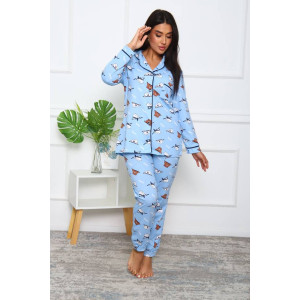 Пижама женская ПЖ-16 кулирка (последний размер) голубой 62