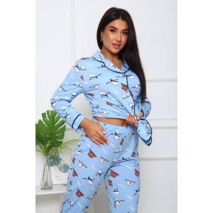 Пижама женская ПЖ-16 кулирка (последний размер) голубой 62