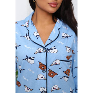 Пижама женская ПЖ-16 кулирка (последний размер) голубой 62