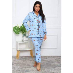 Пижама женская ПЖ-16 кулирка (последний размер) голубой 62