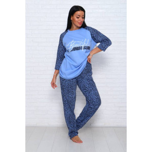 Пижама женская ПЖ-00293 футер с начесом (последний размер) нежно-голубой 60 Пижама женская ПЖ-00293 футер с начесом (последний размер) нежно-голубой 60