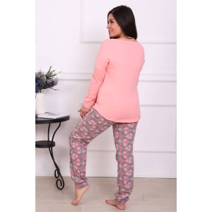 Пижама женская ПЖ-00293 футер с начесом (последний размер) персиковый 52