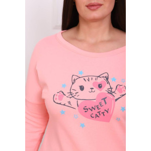 Пижама женская ПЖ-00293 футер с начесом (последний размер) персиковый 52