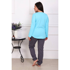 Пижама женская ПЖ-00293 футер с начесом (последний размер) голубой 56