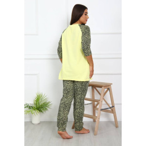 Пижама женская ПЖ-00293 футер с начесом (последний размер) лимонный 54,58