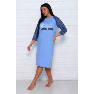 Сорочка женская НС-47 футер с начесом (последний размер) нежно-голубой 46 Сорочка женская НС-47 футер с начесом (последний размер) нежно-голубой 46