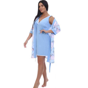 Пеньюар двойка женский ПС-1.19 кулирка (последний размер) голубой 58 Пеньюар двойка женский ПС-1.19 кулирка (последний размер) голубой 58