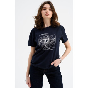 Футболка женская Ф-00711 кулирка (последний размер) темно-синий 52 Футболка женская Ф-00711 кулирка (последний размер) темно-синий 52