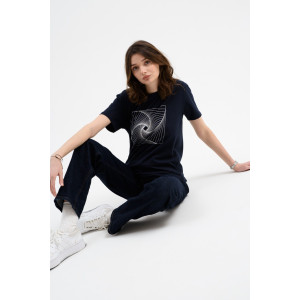 Футболка женская Ф-00711 кулирка (последний размер) темно-синий 52 Футболка женская Ф-00711 кулирка (последний размер) темно-синий 52