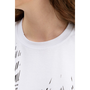 Футболка женская Ф-00711 кулирка (последний размер) белый-черный 50