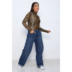 Водолазка женская Ф-710 вискоза (последний размер) черный-коричневый 50