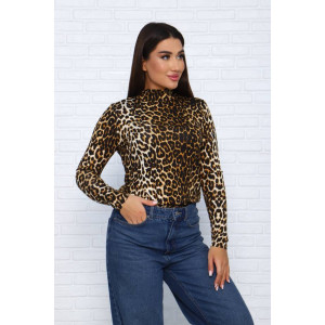 Водолазка женская Ф-710 вискоза (последний размер) черный-коричневый 50