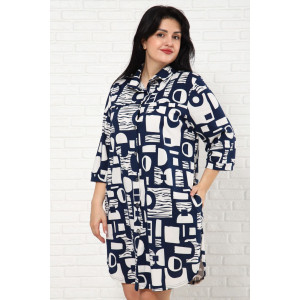 Туника женская Т-0050 кулирка (последний размер) синий-бежевый 48 Туника женская Т-0050 кулирка (последний размер) синий-бежевый 48