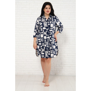 Туника женская Т-0050 кулирка (последний размер) синий-бежевый 48 Туника женская Т-0050 кулирка (последний размер) синий-бежевый 48