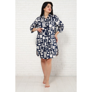 Туника женская Т-0050 кулирка (последний размер) синий-бежевый 48 Туника женская Т-0050 кулирка (последний размер) синий-бежевый 48