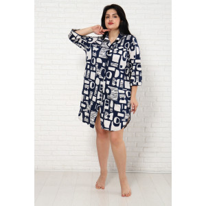 Туника женская Т-0050 кулирка (последний размер) синий-бежевый 48 Туника женская Т-0050 кулирка (последний размер) синий-бежевый 48