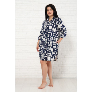 Туника женская Т-0050 кулирка (последний размер) синий-бежевый 48 Туника женская Т-0050 кулирка (последний размер) синий-бежевый 48