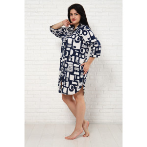 Туника женская Т-0050 кулирка (последний размер) синий-бежевый 48 Туника женская Т-0050 кулирка (последний размер) синий-бежевый 48