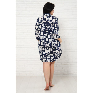 Туника женская Т-0050 кулирка (последний размер) синий-бежевый 48 Туника женская Т-0050 кулирка (последний размер) синий-бежевый 48