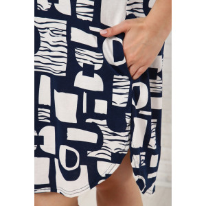 Туника женская Т-0050 кулирка (последний размер) синий-бежевый 48 Туника женская Т-0050 кулирка (последний размер) синий-бежевый 48