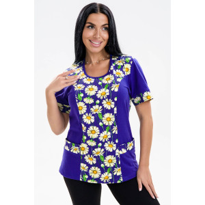 Футболка женская 0004-23 кулирка (последний размер) васильковый 60