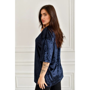 Футболка женская "Велюр" 1368-5 велюр (последний размер) синий 58