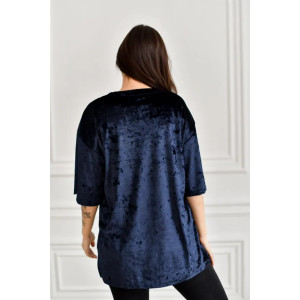 Футболка женская "Велюр" 1368-5 велюр (последний размер) синий 58