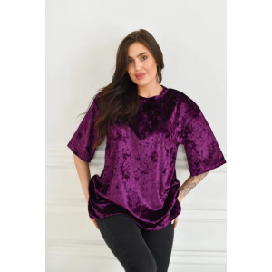 Футболка женская "Велюр" 1368-6 велюр (последний размер) фиолетовый 54