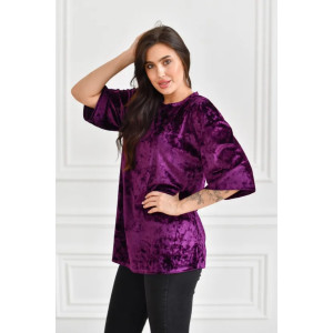 Футболка женская "Велюр" 1368-6 велюр (последний размер) фиолетовый 54