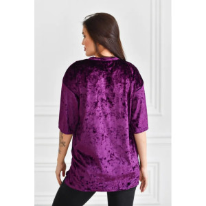 Футболка женская "Велюр" 1368-6 велюр (последний размер) фиолетовый 54