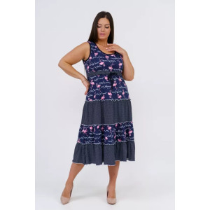 Сарафан женский "Жизель" 1223 кулирка (последний размер) фламинго 54,60 Сарафан женский "Жизель" 1223 кулирка (последний размер) фламинго 54,60