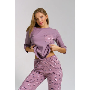 Пижама женская "Юля" 1325-1 кулирка (последний размер) сердце 46,52,58,60 Пижама женская "Юля" 1325-1 кулирка (последний размер) сердце 46,52,58,60