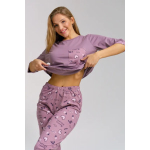 Пижама женская "Юля" 1325-1 кулирка (последний размер) сердце 46,52,58,60 Пижама женская "Юля" 1325-1 кулирка (последний размер) сердце 46,52,58,60