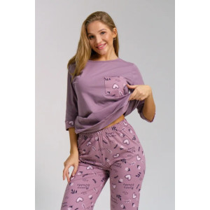 Пижама женская "Юля" 1325-1 кулирка (последний размер) сердце 46,52,58,60 Пижама женская "Юля" 1325-1 кулирка (последний размер) сердце 46,52,58,60