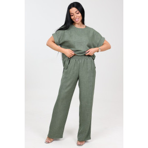 Костюм двойка женский "Шик" КЛ-2572 имитация льна (последний размер) фисташка 48,56,58 Костюм двойка женский "Шик" КЛ-2572 имитация льна (последний размер) фисташка 48,56,58