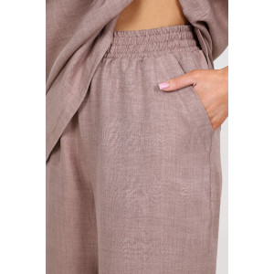 Костюм двойка женский "Шик" КЛ-2572 имитация льна (последний размер) светло-бежевый 52,54