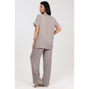 Костюм двойка женский "Шик" КЛ-2572 имитация льна (последний размер) белый дым 52 Костюм двойка женский "Шик" КЛ-2572 имитация льна (последний размер) белый дым 52