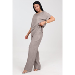 Костюм двойка женский "Шик" КЛ-2572 имитация льна (последний размер) белый дым 52 Костюм двойка женский "Шик" КЛ-2572 имитация льна (последний размер) белый дым 52