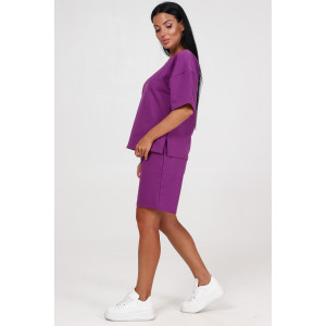 Костюм двойка женский КФ-45 футер (последний размер) темная сирень 54,56 Костюм двойка женский КФ-45 футер (последний размер) темная сирень 54,56