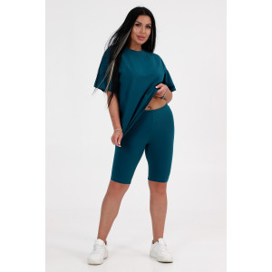 Костюм двойка женский КК-1503 кулирка с лайкрой (последний размер) петроль 48 Костюм двойка женский КК-1503 кулирка с лайкрой (последний размер) петроль 48