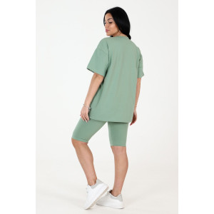 Костюм двойка женский КК-1503 кулирка с лайкрой (последний размер) оливка 56 Костюм двойка женский КК-1503 кулирка с лайкрой (последний размер) оливка 56