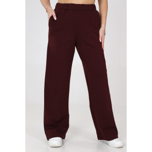 Брюки женские "Палаццо" БФ-1922 футер (последний размер) бордо 48,52,56
