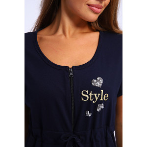 Халат женский №190 кулирка (р-ры: 46-56) синий