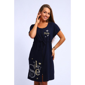 Халат женский №190 кулирка (р-ры: 46-56) синий