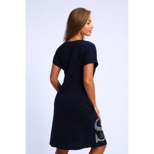 Халат женский №190 кулирка (р-ры: 46-56) синий