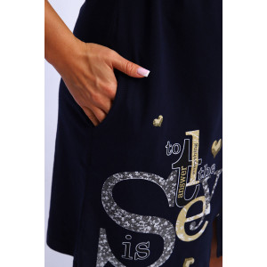 Халат женский №190 кулирка (р-ры: 46-56) синий