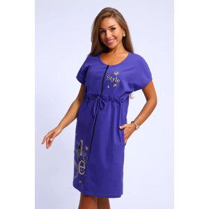 Халат женский №190.1 кулирка (р-ры: 46-56) фиолетовый Халат женский №190.1 кулирка (р-ры: 46-56) фиолетовый