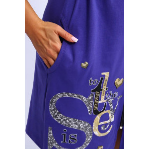 Халат женский №190.1 кулирка (р-ры: 46-56) фиолетовый Халат женский №190.1 кулирка (р-ры: 46-56) фиолетовый