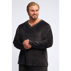 Костюм двойка мужской №193 стрейч велюр (р-ры: 48-58) серый