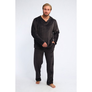 Костюм двойка мужской №193 стрейч велюр (р-ры: 48-58) серый